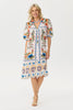 Tuscany Print Frill Hem Dress
