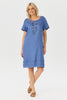 Odette Linen Short Sleeve Ruche Hem Dress