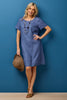 Odette Linen Short Sleeve Ruche Hem Dress