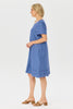 Odette Linen Short Sleeve Ruche Hem Dress