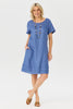 Odette Linen Short Sleeve Ruche Hem Dress