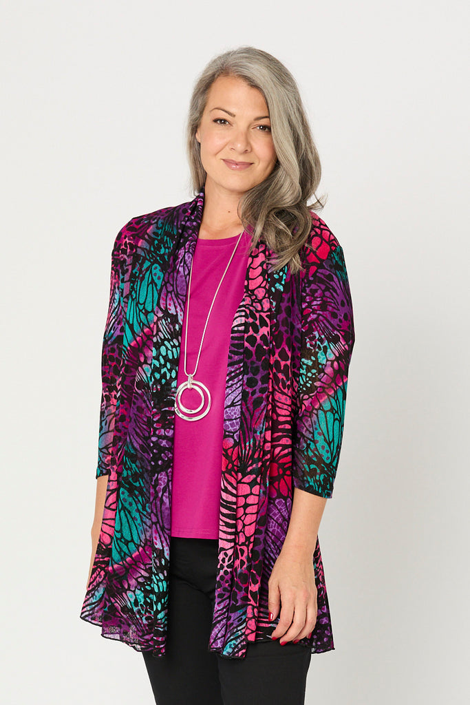 NAOMI PRINTED MESH CARDIGAN