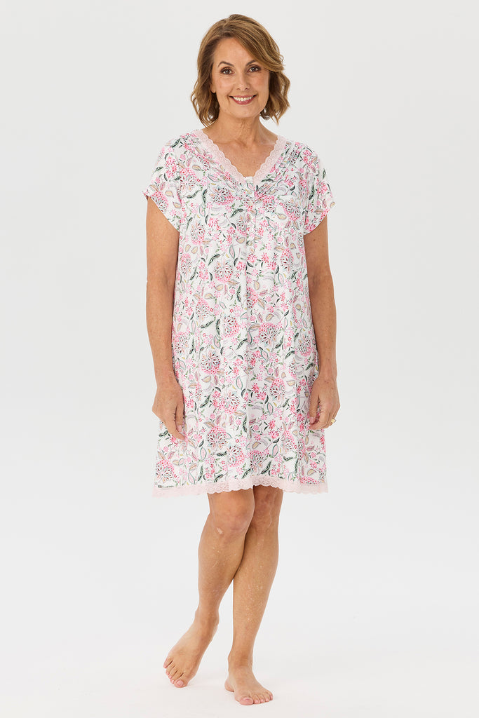Nora Short Sleeve Nighty In Bag
