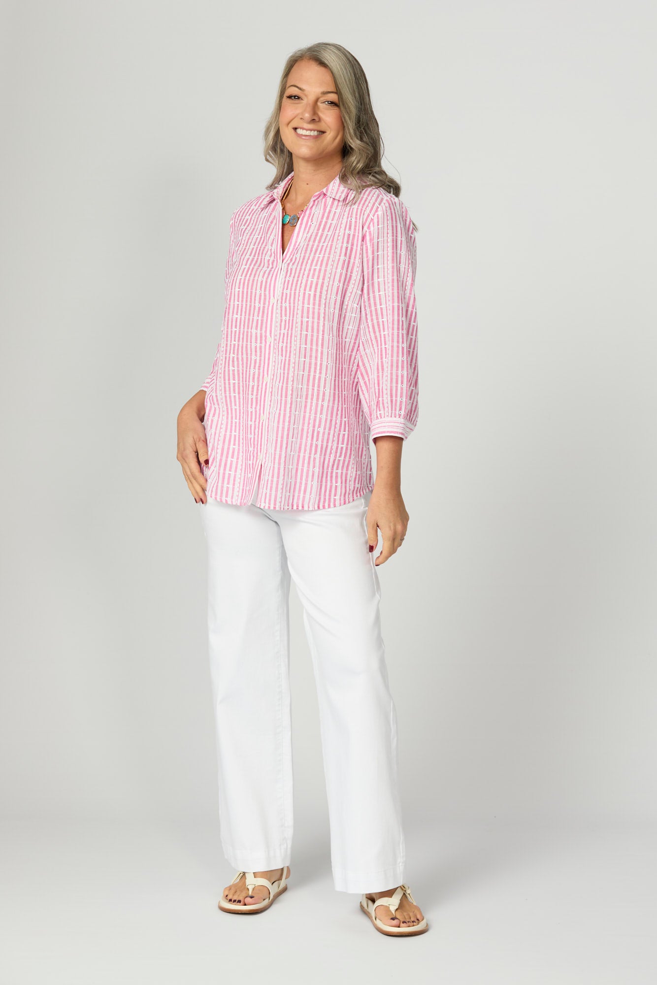 Valdesi Collared 3/4 Slv Shirt