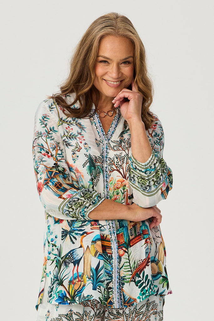 Delta 3/4 Sleeve Print Shirt