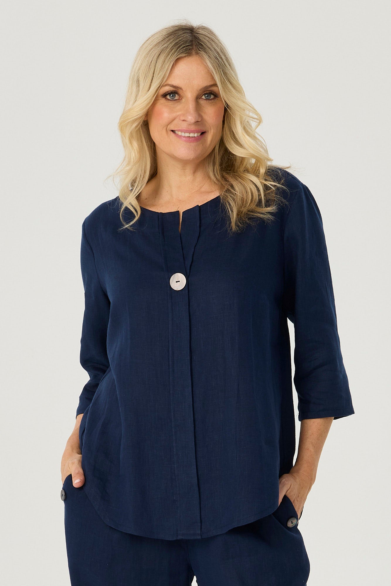 COLOGNE 1 BUTTON 3/4 SLV TUNIC