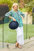 Marlo 3/4 Sleeve Collarless Shirt