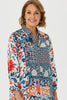 Mosaic 3/4 Sleeve Collared Blouse