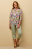 Florence 3/4 Sleeve Open Neck Shirt