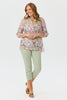 Florence 3/4 Sleeve Open Neck Shirt