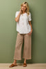 Resort Short Sleeve Button Trim Top