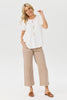 Resort Short Sleeve Button Trim Top