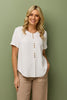 Resort Short Sleeve Button Trim Top