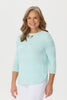 Hillary Side Button 3/4 Sleeve Sweater