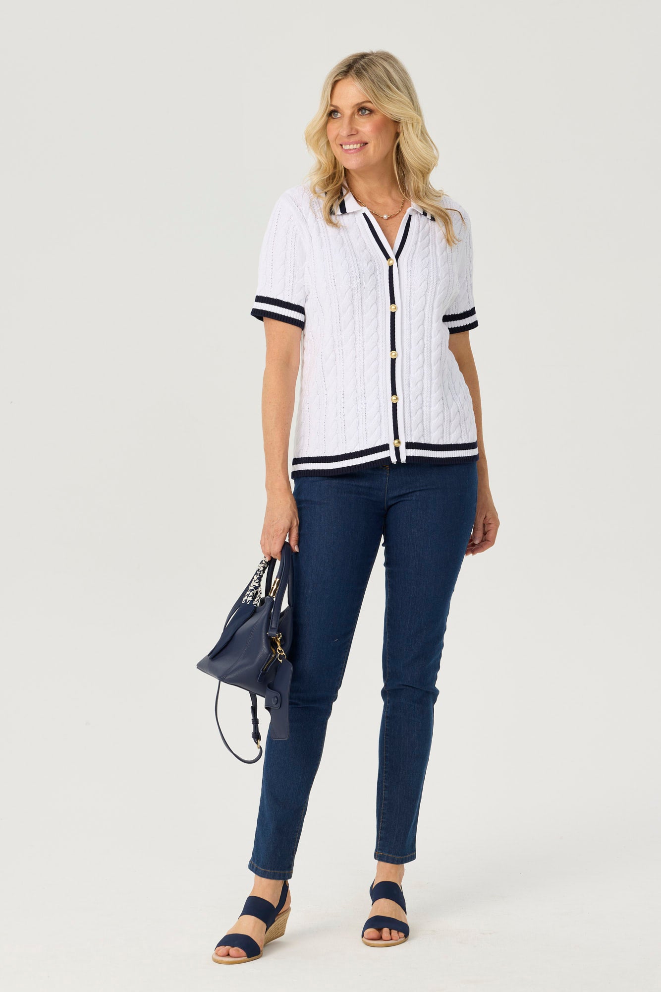 JELENA S/S BUTTON THRU POLO