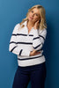 Heath 1/4 Zip L/s Stripe Polo