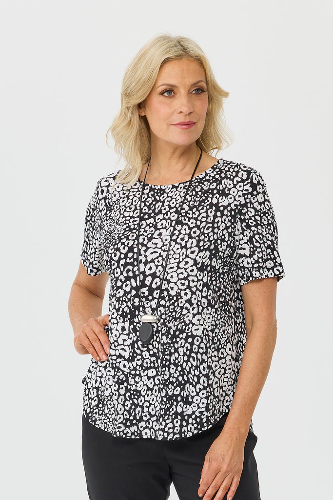 Volcanic Short Sleeve Pleat Back Tee