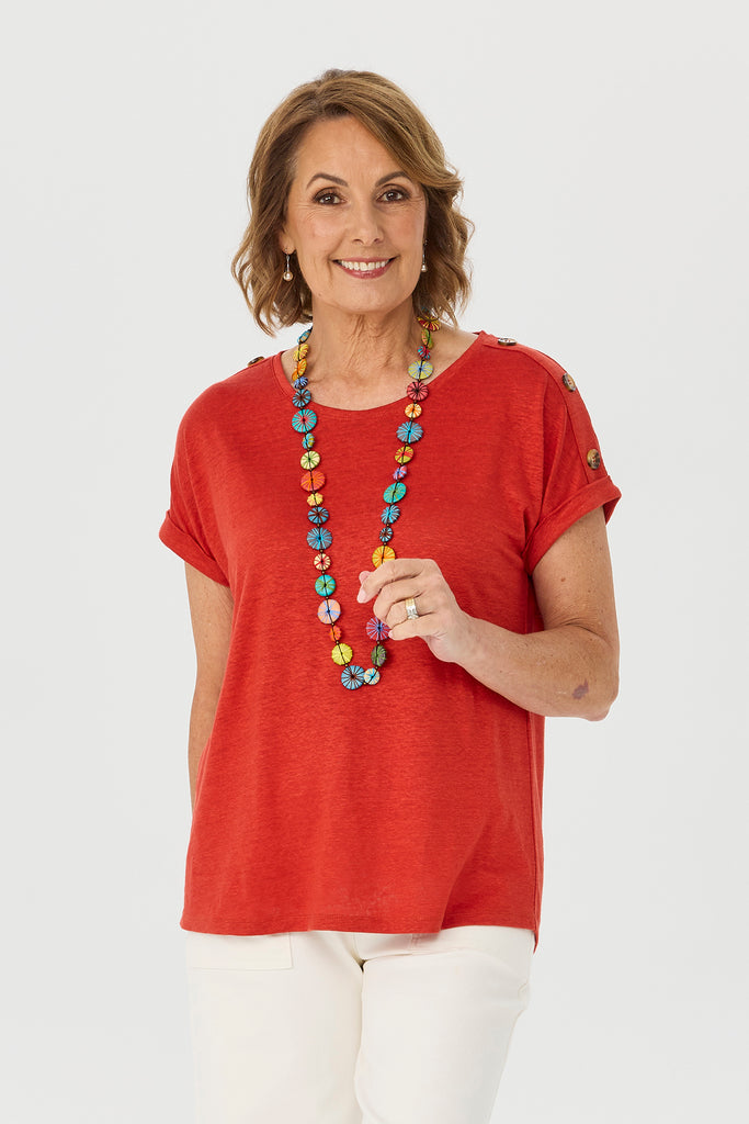 Lia Luxton Short Sleeve Button Detail Top