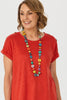 Lia Luxton Short Sleeve Button Detail Top
