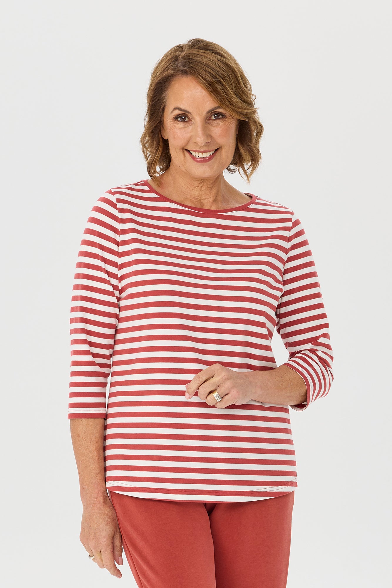 Gisele Stripe 3/4 Sleeve Top