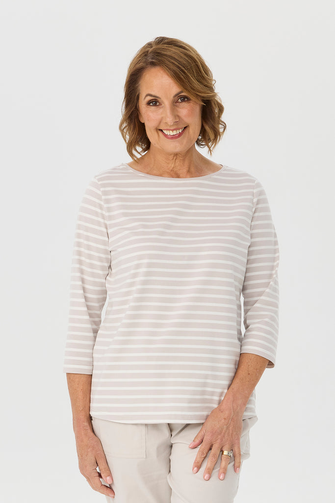 Gisele Stripe 3/4 Sleeve Top