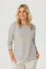 Action Square Neck 3/4 Slv Top