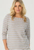 Action Square Neck 3/4 Slv Top
