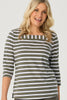 ACTION SQUARE NECK 3/4 SLV TOP
