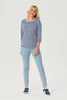 Action Square Neck 3/4 Slv Top