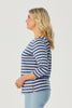 Action Square Neck 3/4 Slv Top