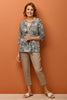 Ruby 3/4 Sleeve Burn Out Top