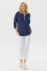 Kingsley 3/4 Sleeve Zip Neck Polo