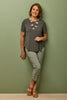 Beatrix Bamboo Pleat Back Short Sleeve Tee