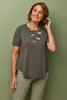 Beatrix Bamboo Pleat Back Short Sleeve Tee