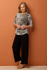 Zellia 3/4 Sleeve Pleat Back Top