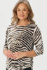 Zellia 3/4 Sleeve Pleat Back Top