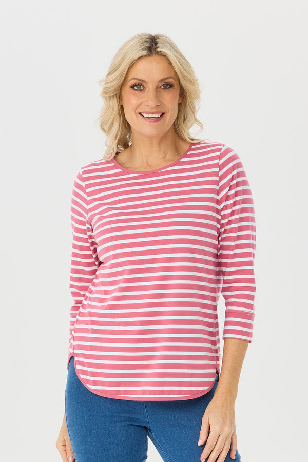 Stripe Eternity 3/4 Sleeve Top