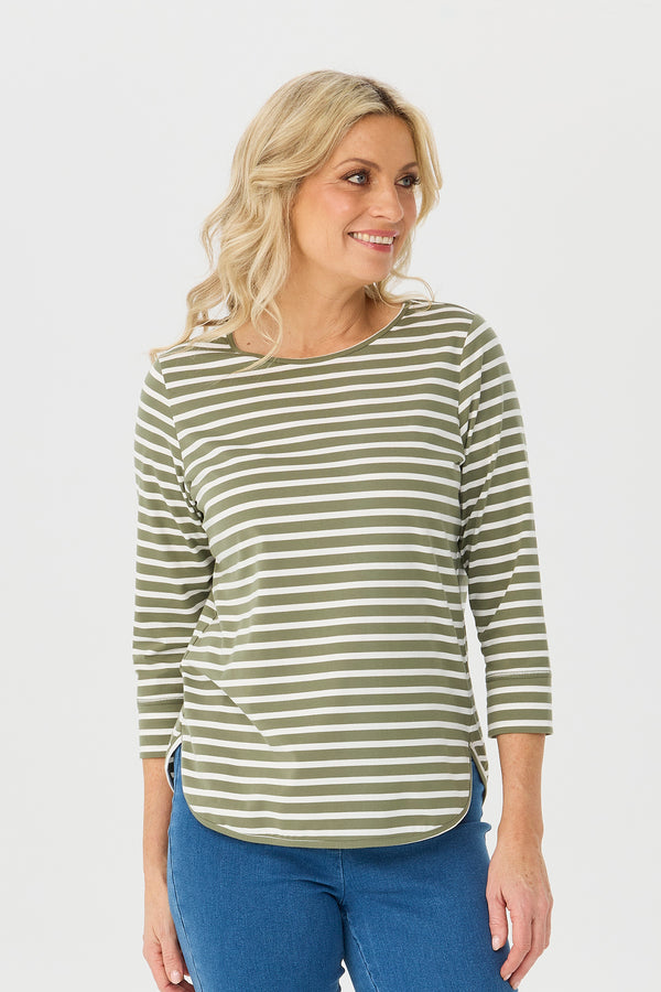 Stripe Eternity 3/4 Sleeve Top