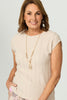 Rose Textured Knit Shell Top