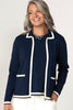 Otis Contrast Trim Zip Cardigan