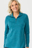Hedrena Zip Polo Long Sleeve Top