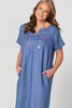 LISA LINEN S/S PINTUCK DRESS