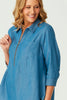 NANTUCKET ZIP NECK 3/4 SLEEVE TOP