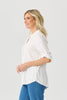 Vita Embroidered 3/4 Sleeve Soft Shirt