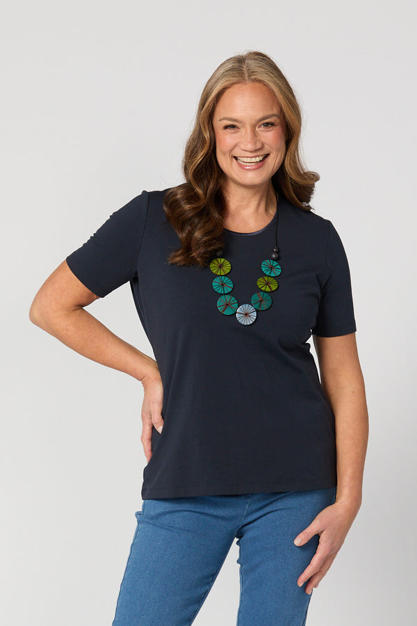 Everyday Ribbon Trim Short Sleeve Tee