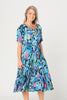 GODET SHORT SLEEVE DRESS