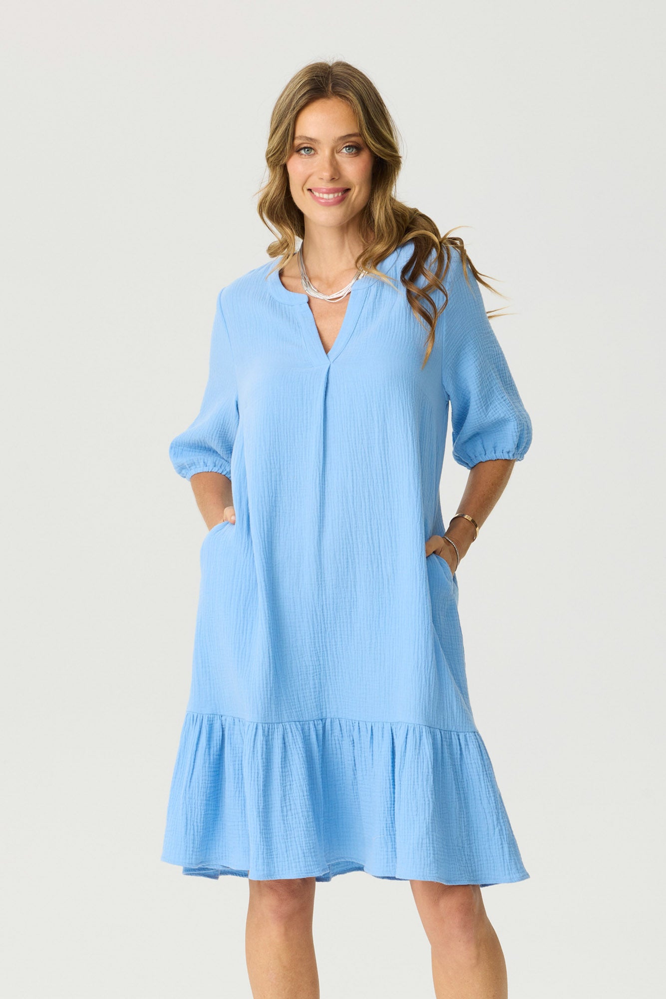 BUBBLE FRILL HEM DRESS