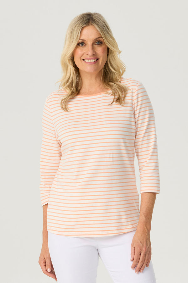 PAIGE STRIPE 3/4 SLEEVE TOP