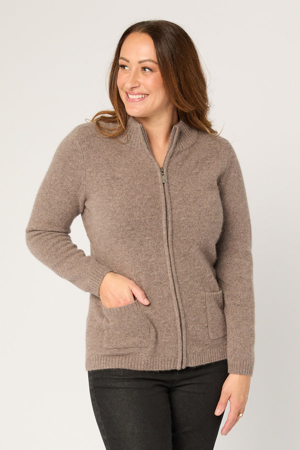 RAY ZIP UP BOBBLE CARDIGAN