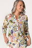 Foliage 3/4 Sleeve Collarless Shirt